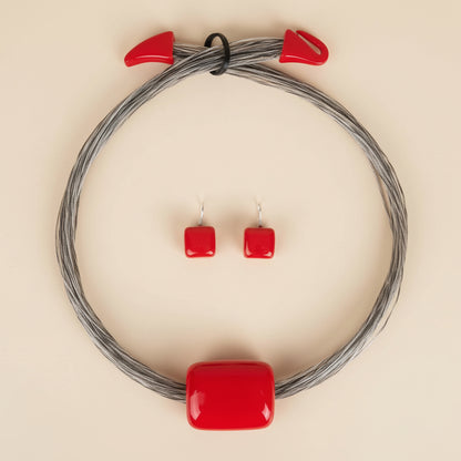 Tagua Jewelry Set with Horsehair