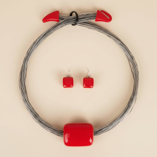 Tagua Jewelry Set with Horsehair