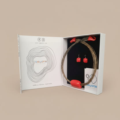 Tagua Jewelry Set with Horsehair